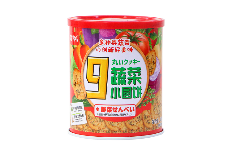 YARU!NA 9 VEGETABLES ROUND BISCUITS 138G